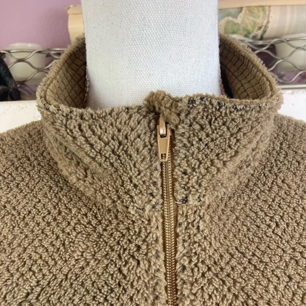 Vintage 1/4 zip textured jacket w/ quilted sides and cuffs oversized